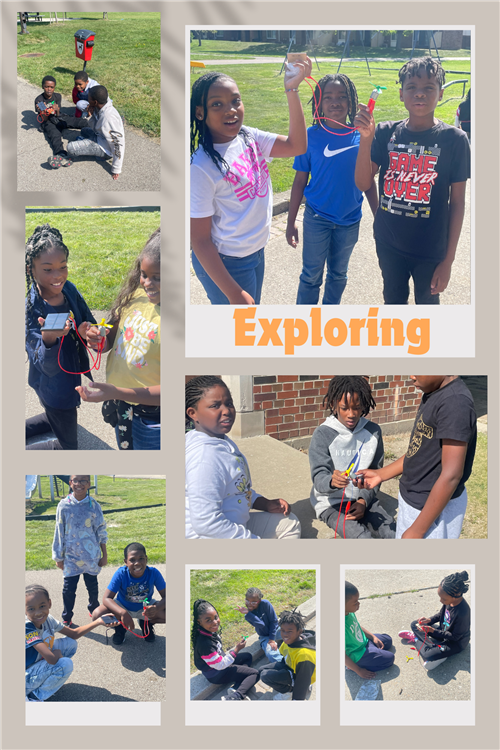 Images of students exploring with solar system